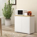 Kitchen Sideboard Storage Cabinet with Double Doors and Adjustable Shelf White