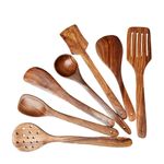 Wooden Kitchen Utensils Set 7Pcs Cooking Spoons Spatula Non Stick Safe