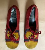 Timpons True Vintage 1970s Multi Colour Platform Lace Up Shoes Size 4