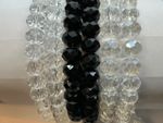 wholesale 1000 pcs AAA faceted glass crystal rondel, Clear, clear AB, black