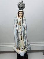 23.5" Our Lady Of Fatima Virgin Mary White Religious Statue, #1036 Please READ