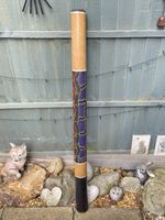 Bamboo Didgeridoo - Handmade & Hand Painted Dot Matrix Length 119 cm/Bore 7.5 cm