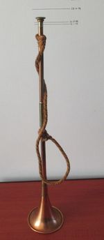 VINTAGE BRASS COPPER HUNTING HORN 20"