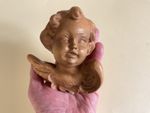Antique 19 c Hand Carved  German Putti Angel