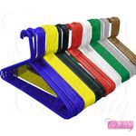 STRONG HEAVY DUTY PLASTIC COLOUR COAT HANGERS SKIRT HOOK CLOTHES TROUSER BAR NEW