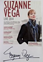 SUZANNE VEGA AUTOGRAPHED 8 X 6 ALBUM PAGE.