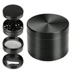 Black 4 Part 50 Mm Grinder Magnetic Metal Diamond Teeth Grinder