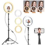 10" LED Ring Light with Tripod Stand Phone Mount for YouTube Makeup Video Live