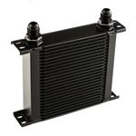 JJC Motorsport Oil Cooler (25 Row, 170mm Matrix, -12 JIC Male) - Alloy, Black