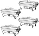 4 Packs Stainless Steel Chafer 9L Chafing Dish Sets Bain Marie Food Warmers