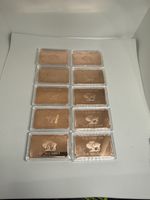10 x USA Buffalo 1 oz PURE Copper Bullion bar .999 In Capsules Free Post UK 