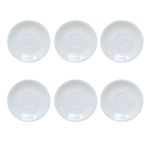 White Cup Saucer Only for Teacup 6pcs Quinn Minimalist Embossed Plain Style