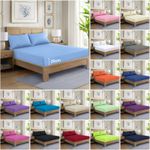 25CM Deep Polycotton Percale Fitted Sheet Bed Sheets Single, Double, Super King