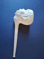 Clay pipe antique 'cadger' with oversized bowl. Bearded African head design