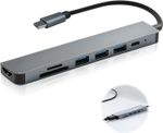 USB C Hub 7 in 1 HDMI 4K Adapter for MacBook Laptop SD TF PD USB 3.0 UK