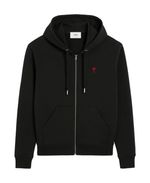 Unisex Ami BFUSW435.730 Full Zip Black Hooded Top / Sweatshirt RRP £310