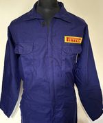 Classic Pirelli Badged Zip Front Navy Boiler Suit Overalls Size L 42-45" Chest