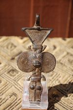 Larger Gan Bronze Pendant - Crocodile, Burkina Faso