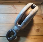 Vintage Wooden Block  Royal Navy Nautical Seamanship Lifting Garden Prop Tackle