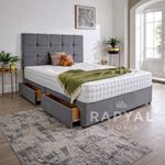 PLUSH DIVAN BED SET WITH MEMORY MATTRESS AND HEADBOARD 3FT 4FT 4FT6 5FT 6FT