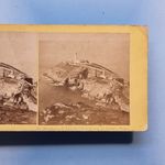 Stereoview Card 3D C1865 Real Photo Holyhead Anglesey Wales Sth Stack Lighthouse