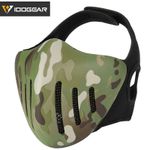 IDOGEAR Tactical Half Face Mask Mesh Airsoft Mask TPU Paintball Mask Camo Gear