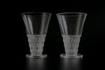 SET OF 2 VINTAGE LALIQUE BOURGUEIL CRYSTAL WINE GLASSES