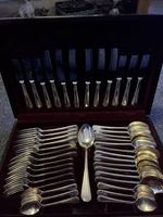 Feathered Edge Osbourne 44 Piece Canteen of Cutlery Set In Original Box C1960