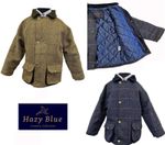 Hazy Blue Kids Derby Tweed Hunting Country Jacket Coat Kids Light & Blue Check
