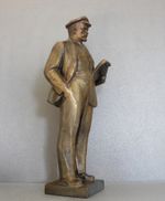 Vintage USSR Lenin Statue by Zavalov Metal Soviet Figurine 37 cm