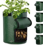 4-12PCS 10 Gallon Potato Grow Bags with Flap Handle Tomato Heavy Duty Fabric Pot
