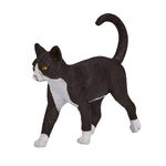 Cat Black & White Realistic Pet Toy Figurine True to Life Figure Highly Detailed
