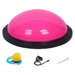 Half Exercise Ball Stability Trainer BOSU Style Home Gym Balance Pump
