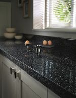 Black Sparkle 40mm Square Edge Laminate Kitchen Worktop + Edging Strip