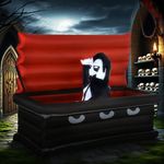 Halloween Inflatables Outdoor Vampire Coffin Blow Up LED Yard Garden Lawn