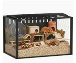PawHut Hamster Cage Steel Chewproof with Openable Top, Deep Burrow for Dwarf Syr