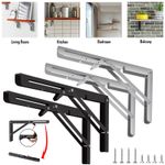 2-20x Folding Shelf Brackets 8-20" Stainless Steel Drop Down Bracket Heavy Duty
