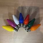 7X Replacement Christmas Light Bulbs 20V 3W E10 Opaque Multi Coloured Small M...