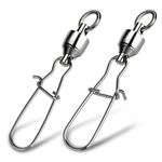 20/50/100PC Stainless Steel Ball Bearing Swivels W/ CRANE DUO LOCK SNAP Fishing
