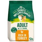 12kg James Wellbeloved 1-7 Years Adult Dry Cat Food Complete & Balanced Turkey