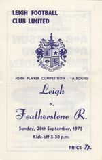 Leigh v Featherstone Rovers 1975/6 (28 Sep) JP Trophy R1