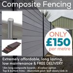 Composite fencing - 1.8m high - Posts - range of colours - FREE DELIVERY 