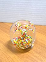 Artistic 2-inch wide Clear Paperweight, Colorful Palm Tree
