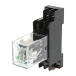 HH52P DC 24V 8P DPDT Green Light Power Electromagnetic Relay w Socket