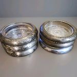 SET-6 Sterling Silver Rim Glass Coasters Frank M Whiting & Co. 04 (X3) Pre-1930s
