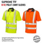 Hi Viz Vis Men Pro Polo Collar T-shirt Short Sleeve Work Wear Safety Security