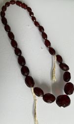 Antique cherry red Bakelite necklace 