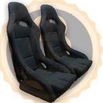 Pair BB5 LARGE Racing Fibreglass Bucket Seat With Side Mounts & Runners