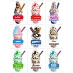 Ice Cream Van Sticker Knickerbocker Glory Sundae flavours Decal Gloss Sticker