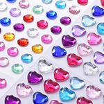 SMALL-LARGE HEARTS & GEMS DIAMANTE Craft Jewel Rhinestone Stick On Bling 2-10mm